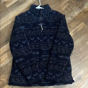 Men's navy Patterned Sherpa Sweater